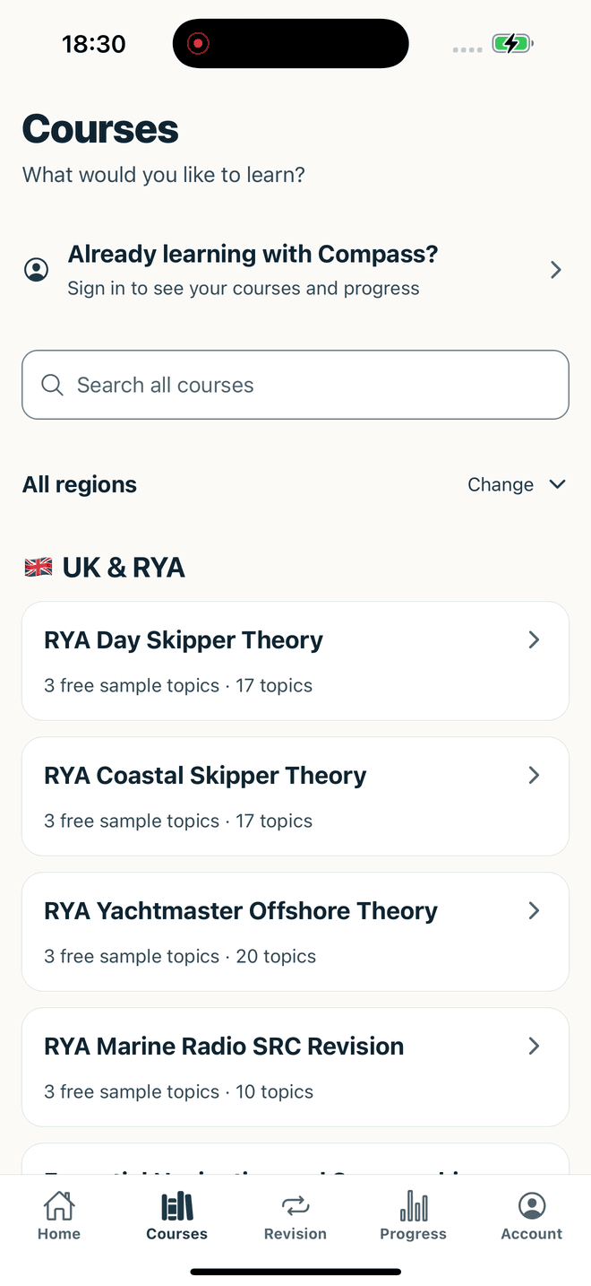 Compass Revision: first screenshot captured from its US App Store listing